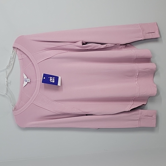 JoyLab Tops Joylab Pink Relaxed Fit Curved Hem Shirt Thumbholes